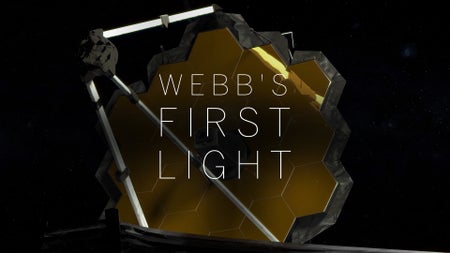 A view of the James Webb Space Telescope.