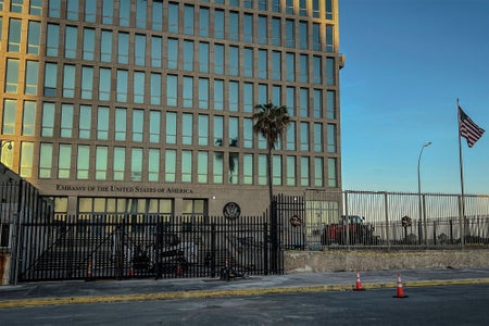 View of the US embassy in Havana, photographed on January 4, 2023